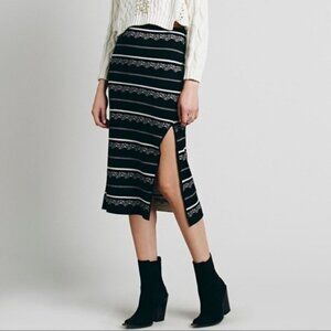 Free People Nordic Stripe Sweater Midi Skirt Size Large